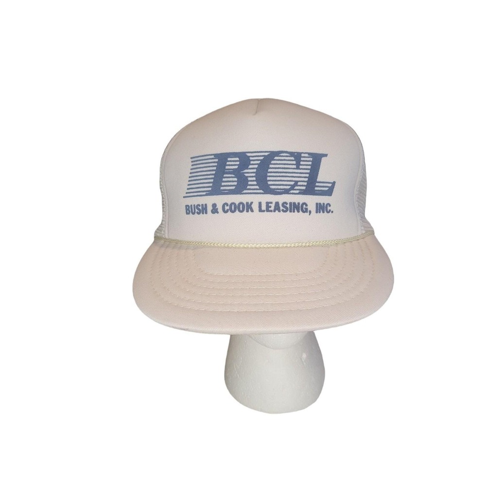 Headmost BCL Bush & Cook Leasing Trucker Hat Vintage Rope Snapback White Blue OS